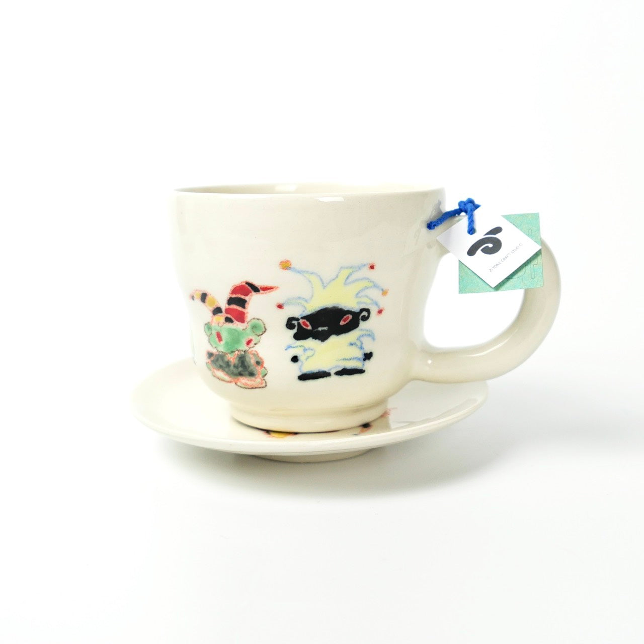 Gothic clown Nomi mug & saucer